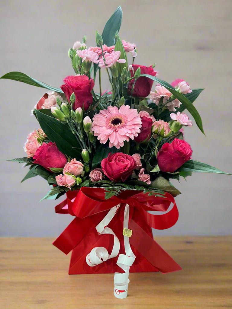 Pink fresh flower arrangement