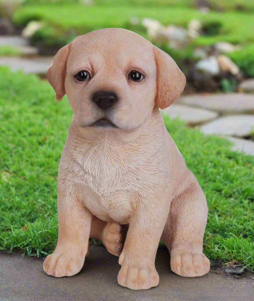 golden labrador puppy garden ornament