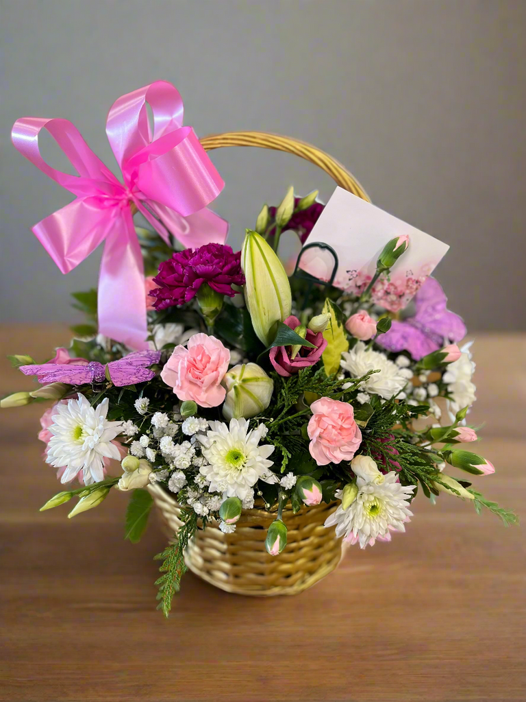 basket fresh flower arrangement