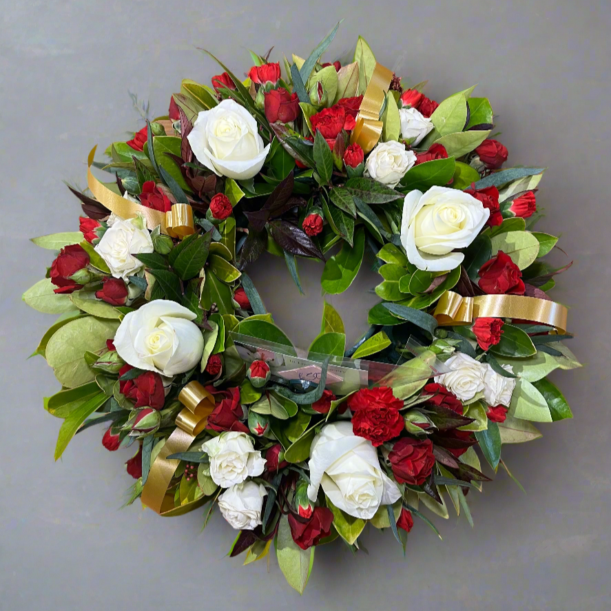 fresh flower grave wreath 