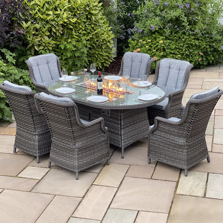 6 seater best sale oval garden furniture